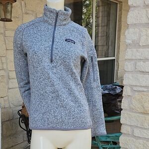 Women's Grey Knit Better Sweater® 1/4-Zip Fleece Pullover Sweater Size Small